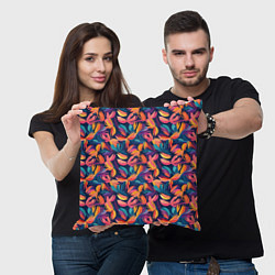 Подушка квадратная Россыпь разноцветных лепестков, цвет: 3D-принт — фото 2
