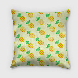 Подушка квадратная Летние ананасы, цвет: 3D-принт