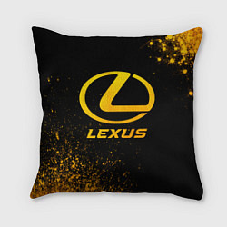 Подушка квадратная Lexus - gold gradient, цвет: 3D-принт