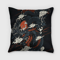 Подушка квадратная Дракон в японском стиле, цвет: 3D-принт
