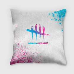 Подушка квадратная Dead by Daylight neon gradient style, цвет: 3D-принт