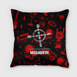Подушка квадратная Megadeth rock glitch, цвет: 3D-принт