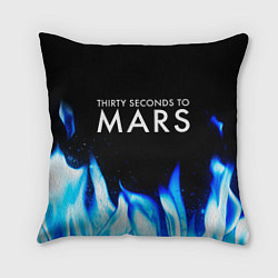 Подушка квадратная Thirty Seconds to Mars blue fire, цвет: 3D-принт