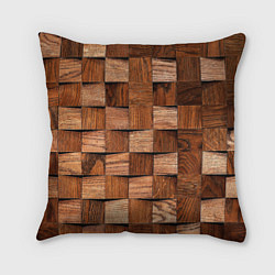 Подушка квадратная Деревянные квадраты, цвет: 3D-принт
