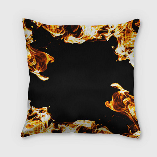 Подушка квадратная Deftones рок кот и огонь / 3D-принт – фото 2