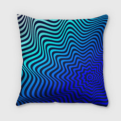 Подушка квадратная Абстрактный узор - морской градиент, цвет: 3D-принт