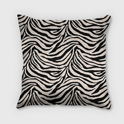 Подушка квадратная Полосатая шкура зебры, белого тигра, цвет: 3D-принт