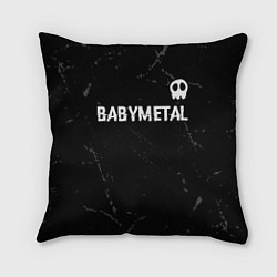 Подушка квадратная Babymetal glitch на темном фоне: символ сверху, цвет: 3D-принт