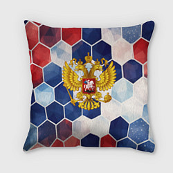 Подушка квадратная Герб России объемные плиты, цвет: 3D-принт
