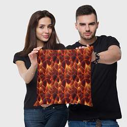 Подушка квадратная Огненная мозаичная текстура, цвет: 3D-принт — фото 2