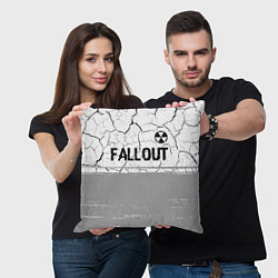 Подушка квадратная Fallout glitch на светлом фоне: символ сверху, цвет: 3D-принт — фото 2