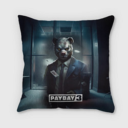 Подушка квадратная Payday 3 bear, цвет: 3D-принт