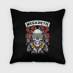 Подушка квадратная Megadeth - ядерный череп, цвет: 3D-принт
