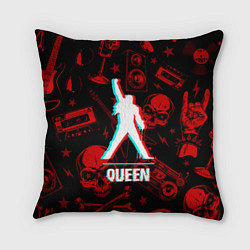 Подушка квадратная Queen rock glitch, цвет: 3D-принт