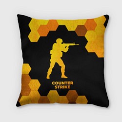 Подушка квадратная Counter Strike - gold gradient, цвет: 3D-принт