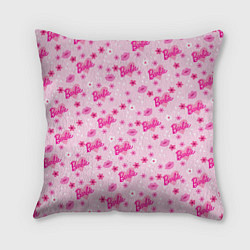 Подушка квадратная Барби, сердечки и цветочки, цвет: 3D-принт