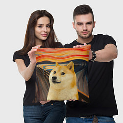 Подушка квадратная Собака Доге пародия на Крик, цвет: 3D-принт — фото 2