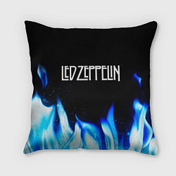Подушка квадратная Led Zeppelin blue fire, цвет: 3D-принт