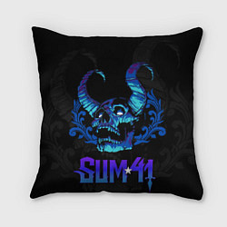 Подушка квадратная Sum41 horns skull, цвет: 3D-принт