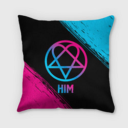 Подушка квадратная HIM - neon gradient, цвет: 3D-принт