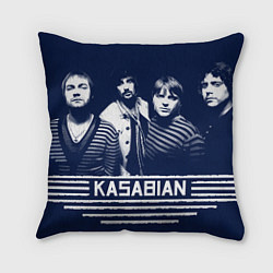 Подушка квадратная Kasabian все участники группы, цвет: 3D-принт