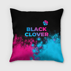 Подушка квадратная Black Clover - neon gradient: символ сверху, цвет: 3D-принт