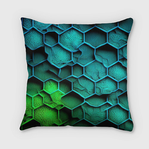 Подушка квадратная CS GO green blue / 3D-принт – фото 2
