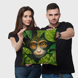 Подушка квадратная Обезьянка в джунгли, цвет: 3D-принт — фото 2