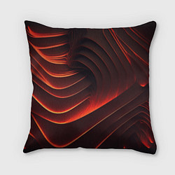 Подушка квадратная Красные абстрактные волны, цвет: 3D-принт
