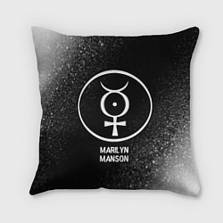 Подушка квадратная Marilyn Manson glitch на темном фоне
