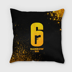 Подушка квадратная Rainbow Six - gold gradient, цвет: 3D-принт