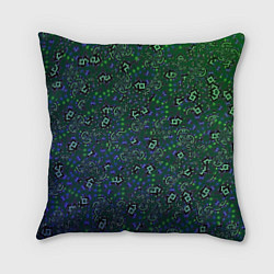Подушка квадратная Изумрудный космос, цвет: 3D-принт