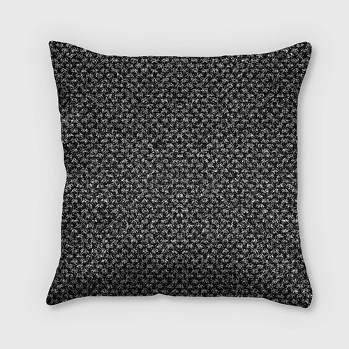 Подушка квадратная Черно-белый абстрактный мелкий узор / 3D-принт – фото 2