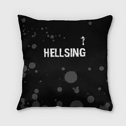 Подушка квадратная Hellsing glitch на темном фоне: символ сверху, цвет: 3D-принт