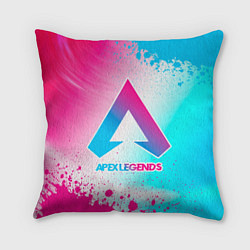 Подушка квадратная Apex Legends neon gradient style, цвет: 3D-принт