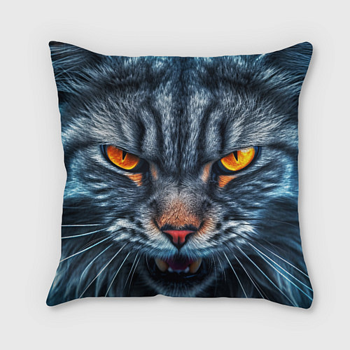 Подушка квадратная Angry cat / 3D-принт – фото 2