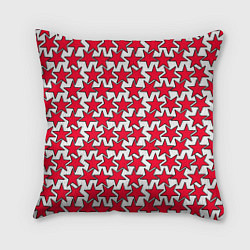 Подушка квадратная Ретро звёзды красные, цвет: 3D-принт