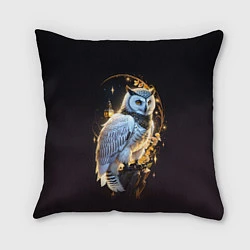 Подушка квадратная Снежная сова, цвет: 3D-принт