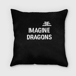 Подушка квадратная Imagine Dragons glitch на темном фоне: символ свер, цвет: 3D-принт