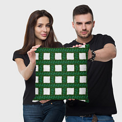 Подушка квадратная Зеленые змейки, цвет: 3D-принт — фото 2