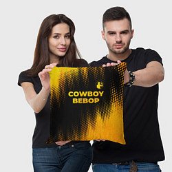 Подушка квадратная Cowboy Bebop - gold gradient: символ сверху, цвет: 3D-принт — фото 2