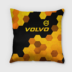 Подушка квадратная Volvo - gold gradient: символ сверху, цвет: 3D-принт