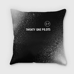 Подушка квадратная Twenty One Pilots glitch на темном фоне: символ св, цвет: 3D-принт