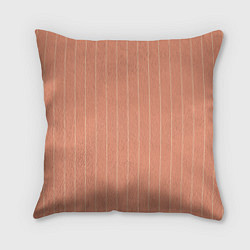 Подушка квадратная Светлый коралловый полосы, цвет: 3D-принт