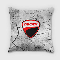 Подушка квадратная Ducati - потресканная земля, цвет: 3D-принт