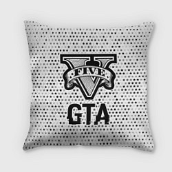 Подушка квадратная GTA glitch на светлом фоне, цвет: 3D-принт