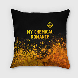 Подушка квадратная My Chemical Romance - gold gradient: символ сверху