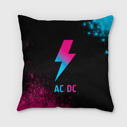 Подушка квадратная AC DC - neon gradient, цвет: 3D-принт