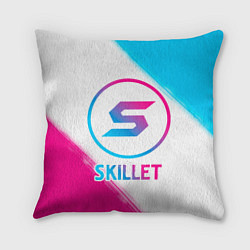 Подушка квадратная Skillet neon gradient style, цвет: 3D-принт