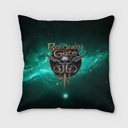 Подушка квадратная Baldurs Gate 3 logo green